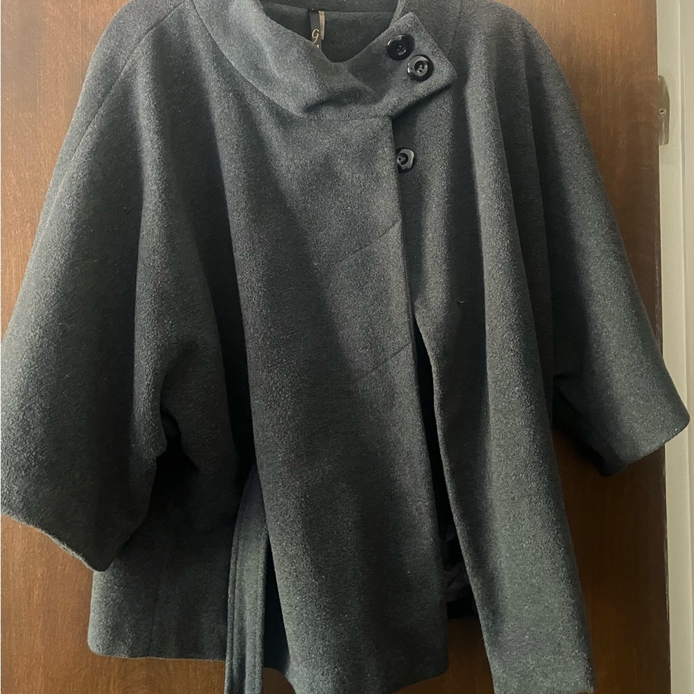 Gray, cape jacket, size L